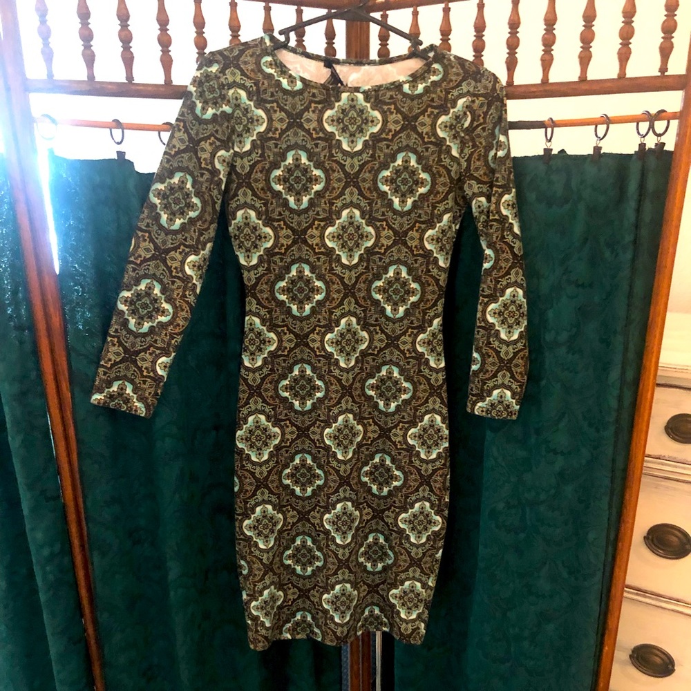Turquoise Patterned Women’s Dress